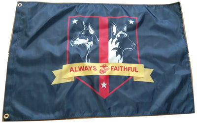 USMC Marine Corps K9 MWD Single Sided Flag - Colored