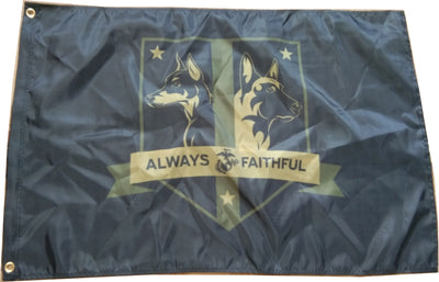 USMC Marine Corps K9 MWD Single Sided Flag - Subdued